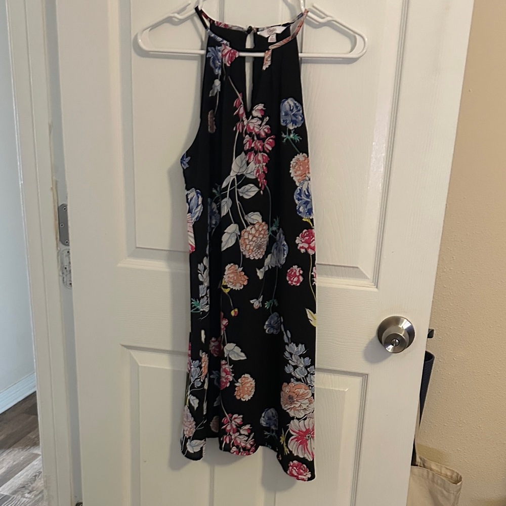 Candie's Black Floral Backless Dress